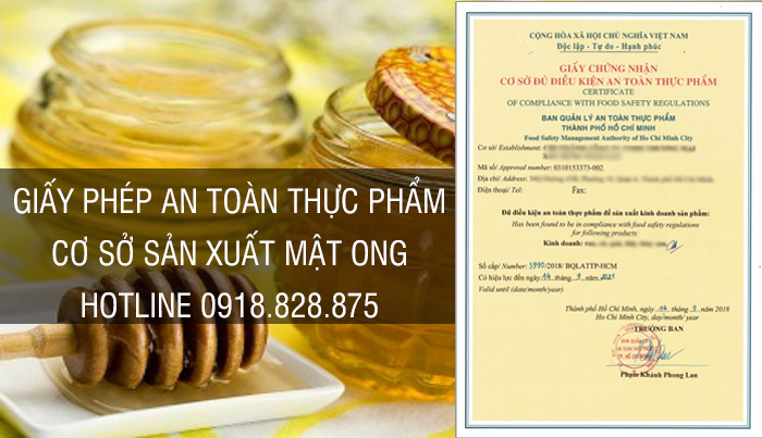 Giấy phép an toàn thực phẩm cơ sở sản xuất mật ong