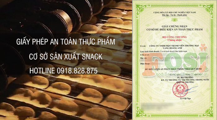 Giấy phép an toàn thực phẩm cơ sở sản xuất snack