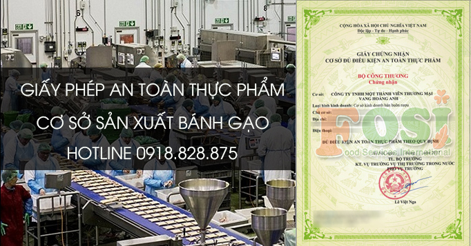 giấy phép an toàn thực phẩm cơ sở sản xuất bánh gạo