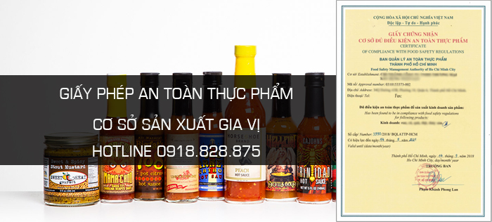 Giấy phép an toàn thực phẩm cơ sở sản xuất gia vị