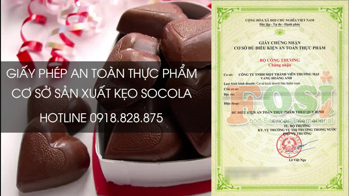 Giấy phép an toàn thực phẩm cơ sở sản xuất kẹo socola