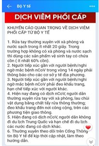 Bộ Y Tế khuyến cáo toàn dân phòng chống dịch bệnh nhằm đảm bảo sức khỏe cho người dân